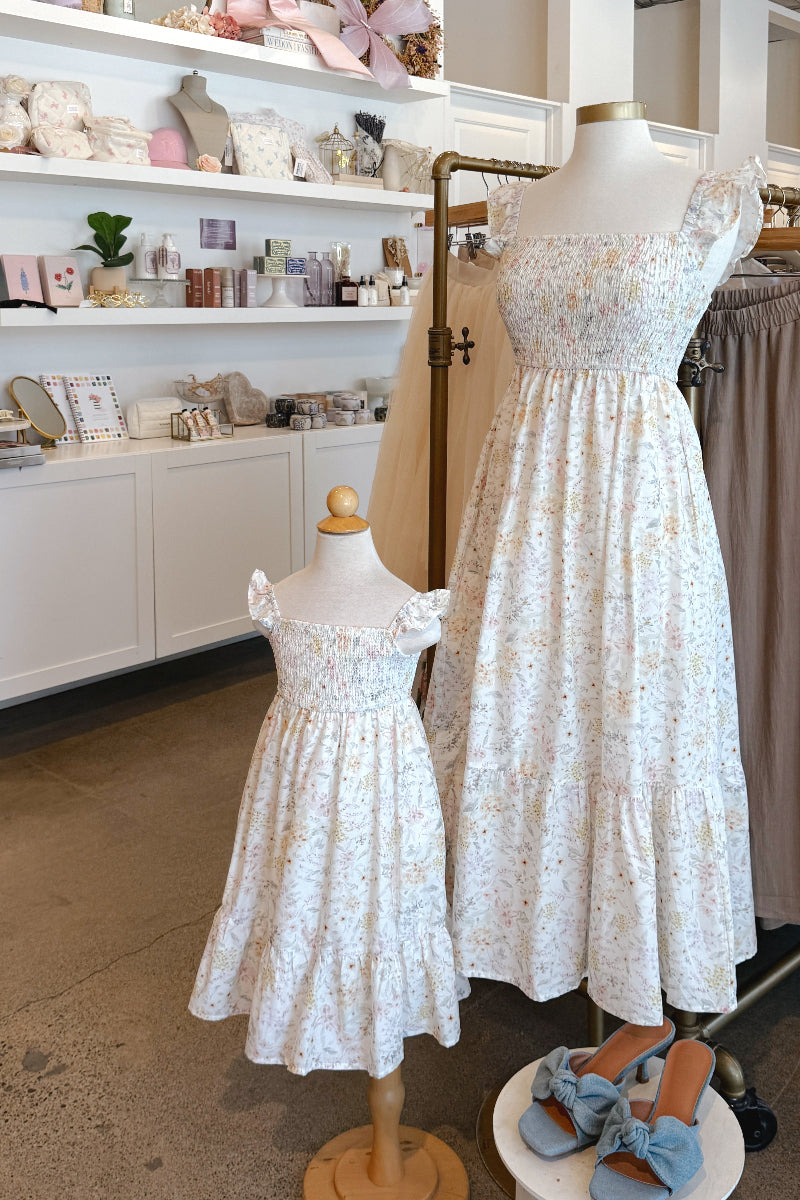 Olivia Floral Flutter Midi Dress