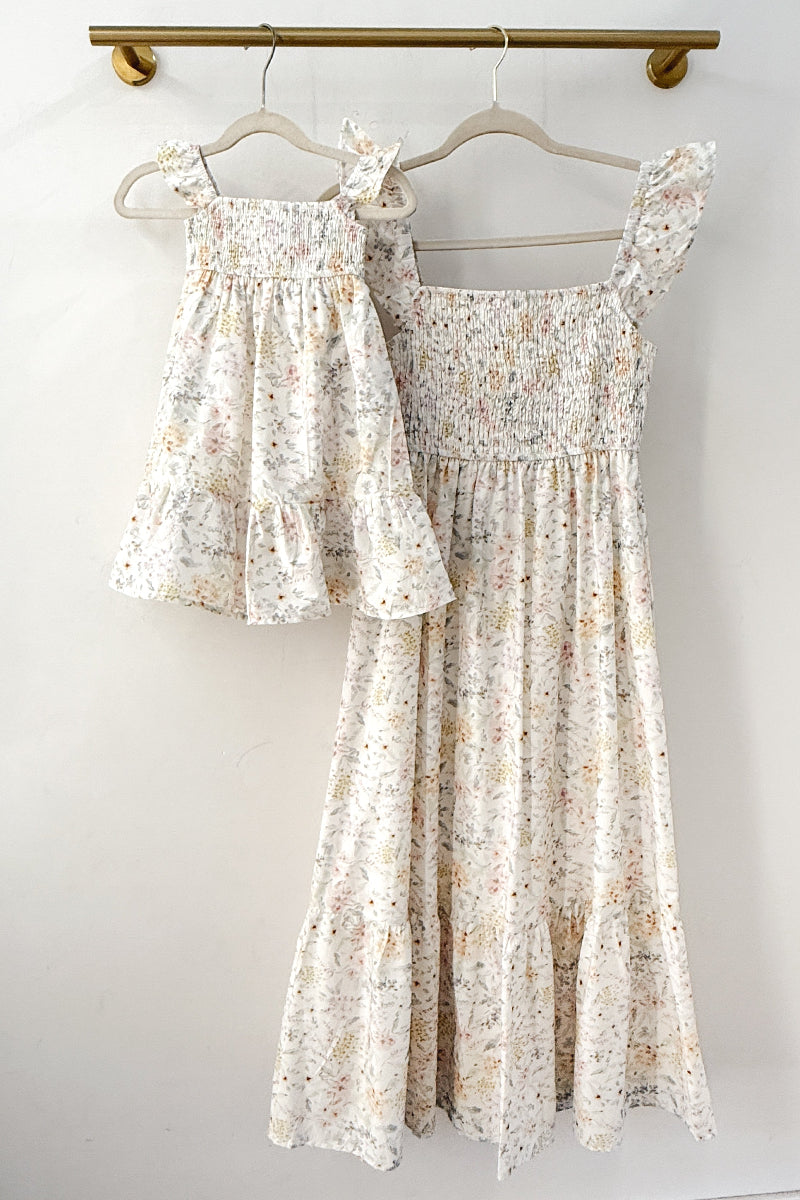 Girls Olivia Flutter Floral Dress