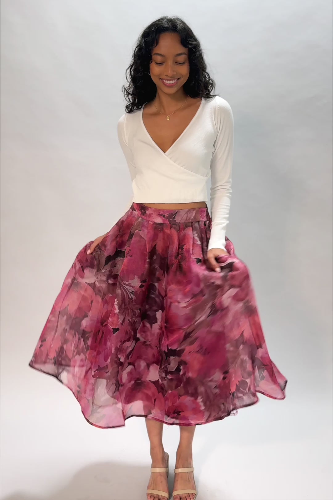 Bethany Floral Midi Skirt