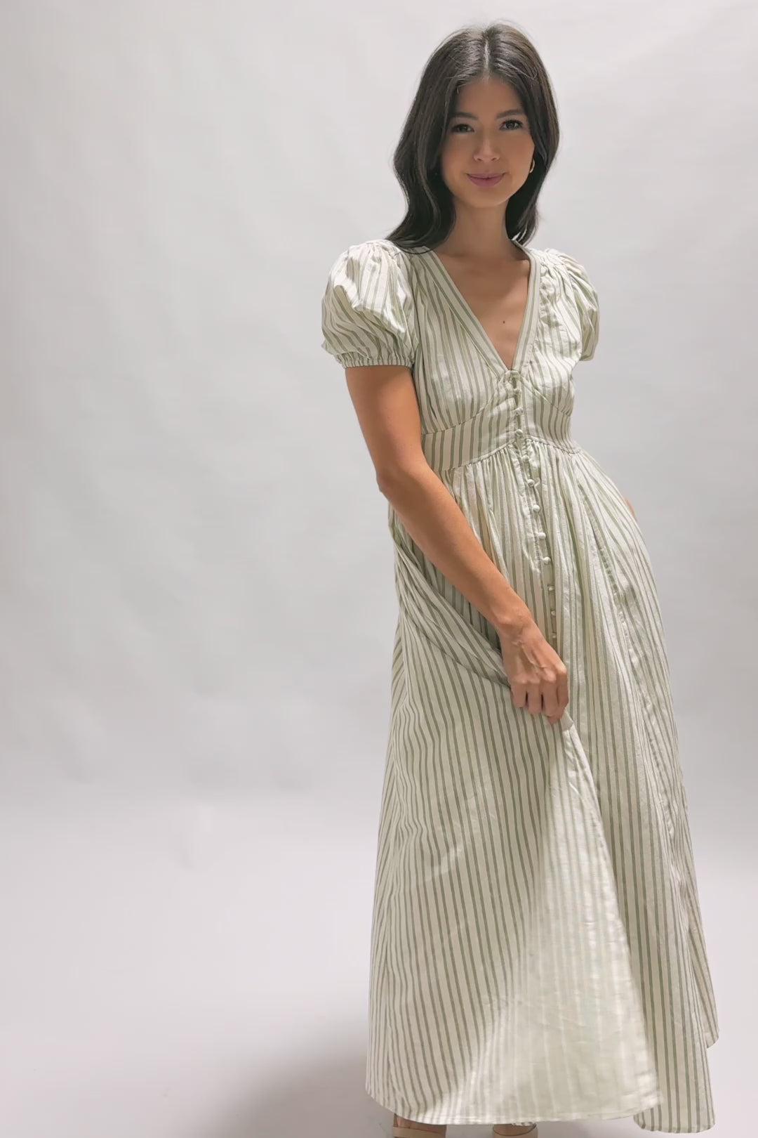 Abigail V-Neck Striped Dress