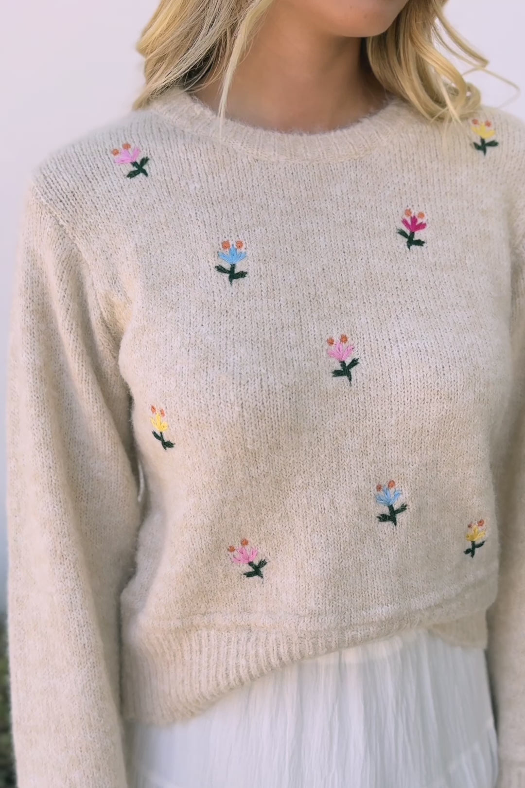 Elliot Embroidered Floral Sweater