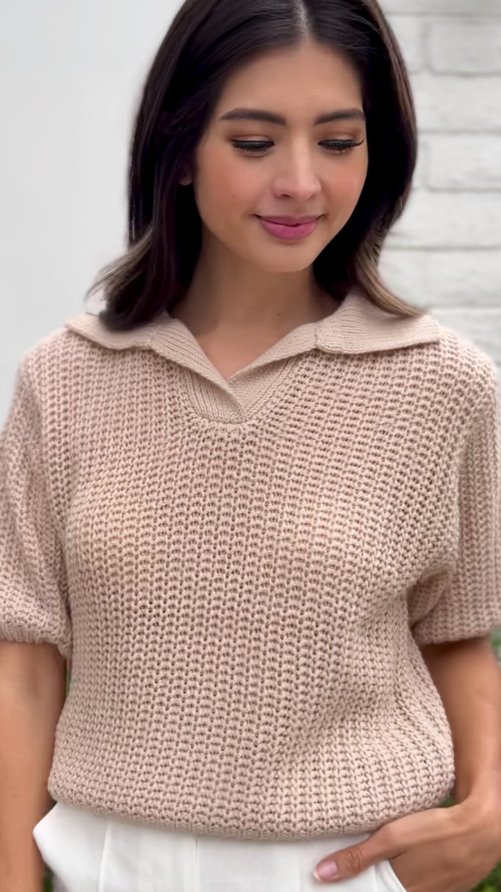 Lennon Collared Knit Top