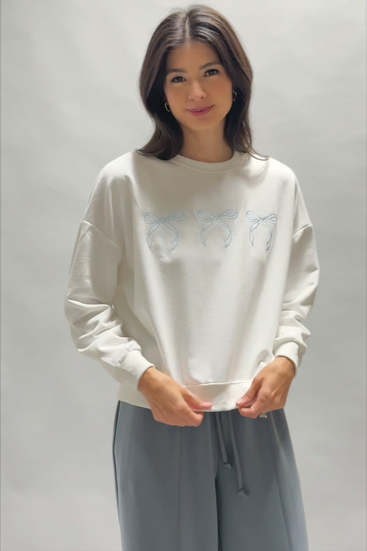 Carina Embroidered Bow Sweater