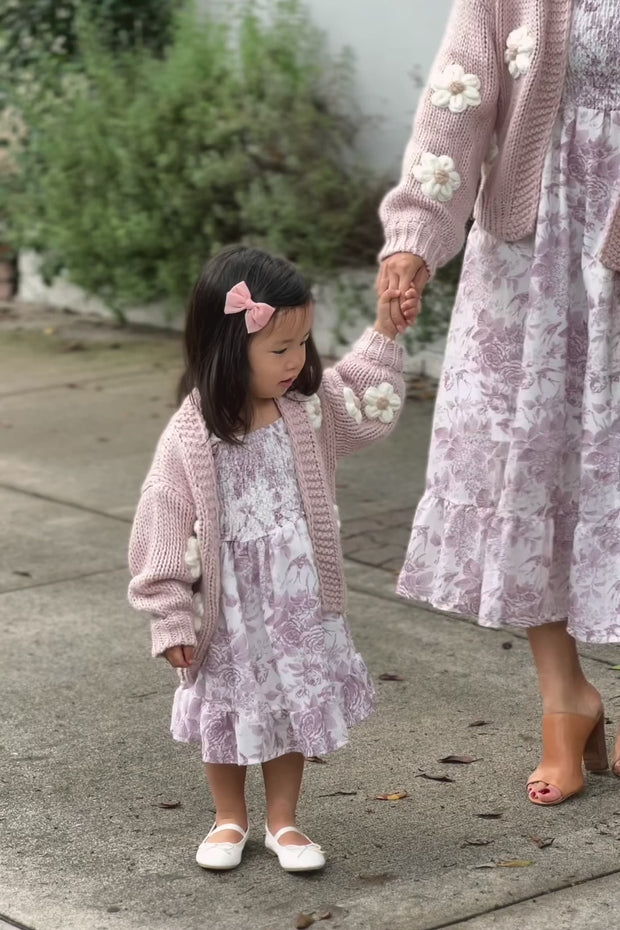 Mini Angela Floral Cardigan - Morning Lavender Boutique Kids Clothing