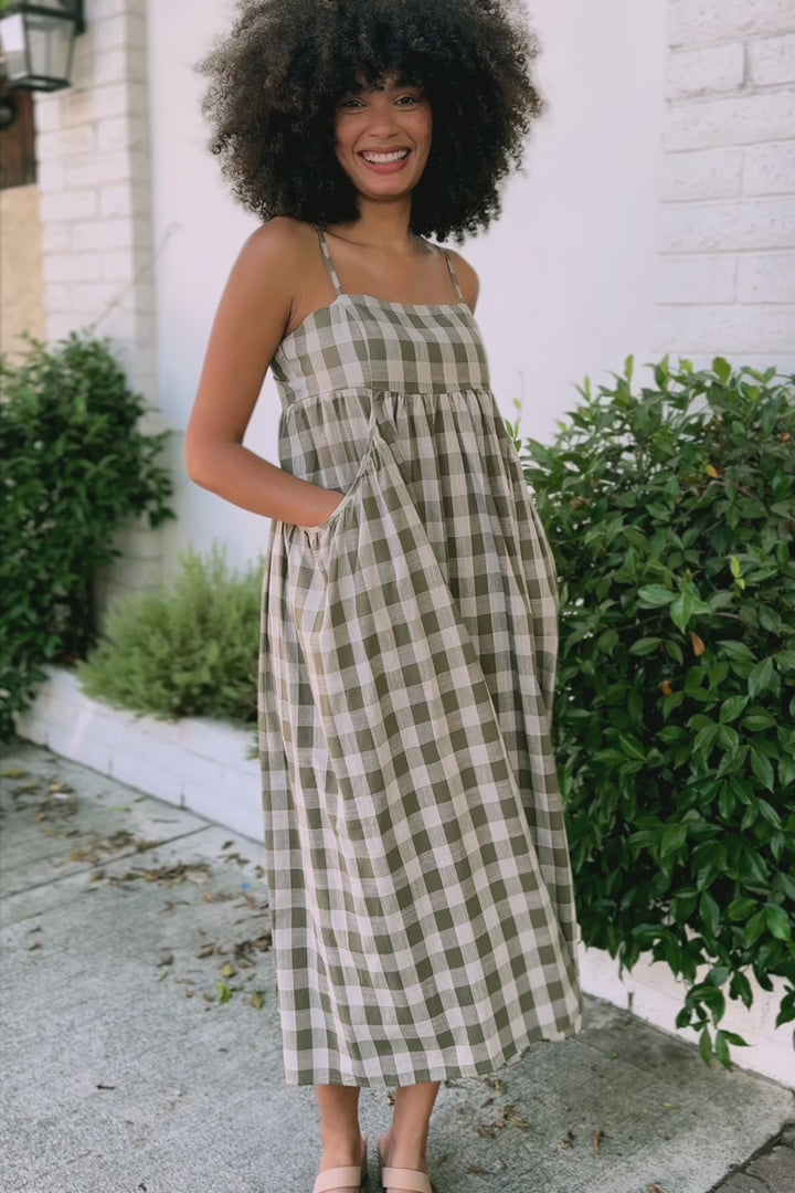 Susie Gingham Maxi Dress