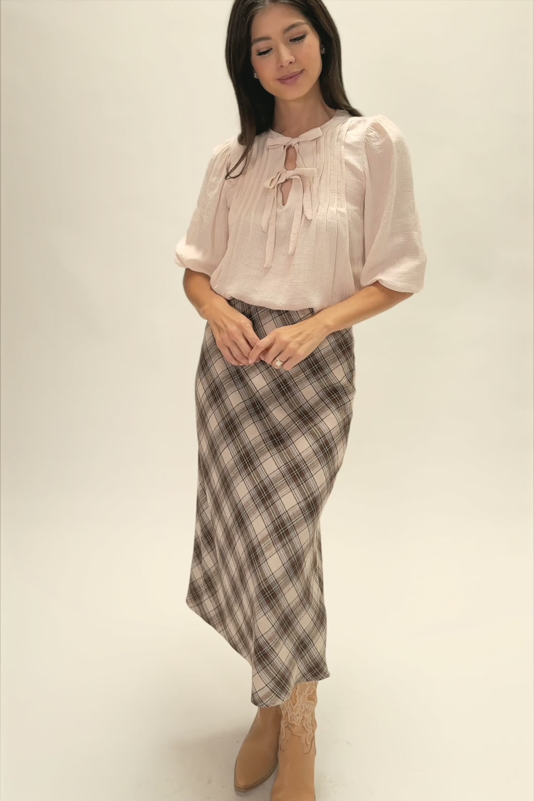 Remi Plaid Midi Skirt