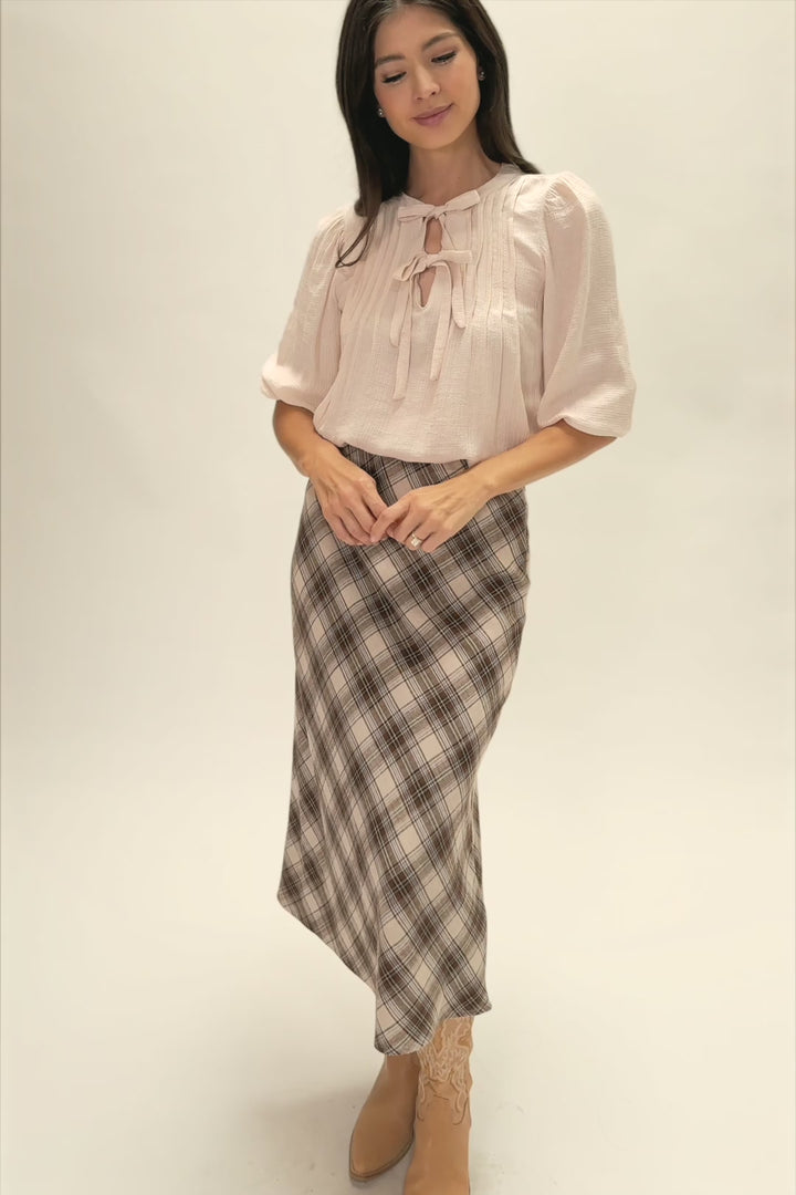 Remi Plaid Midi Skirt