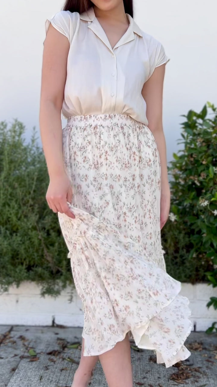 Jennifer Crinkled Midi Skirt