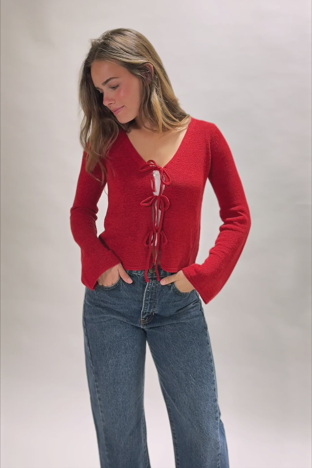 Cindy Front Tie Knit Top