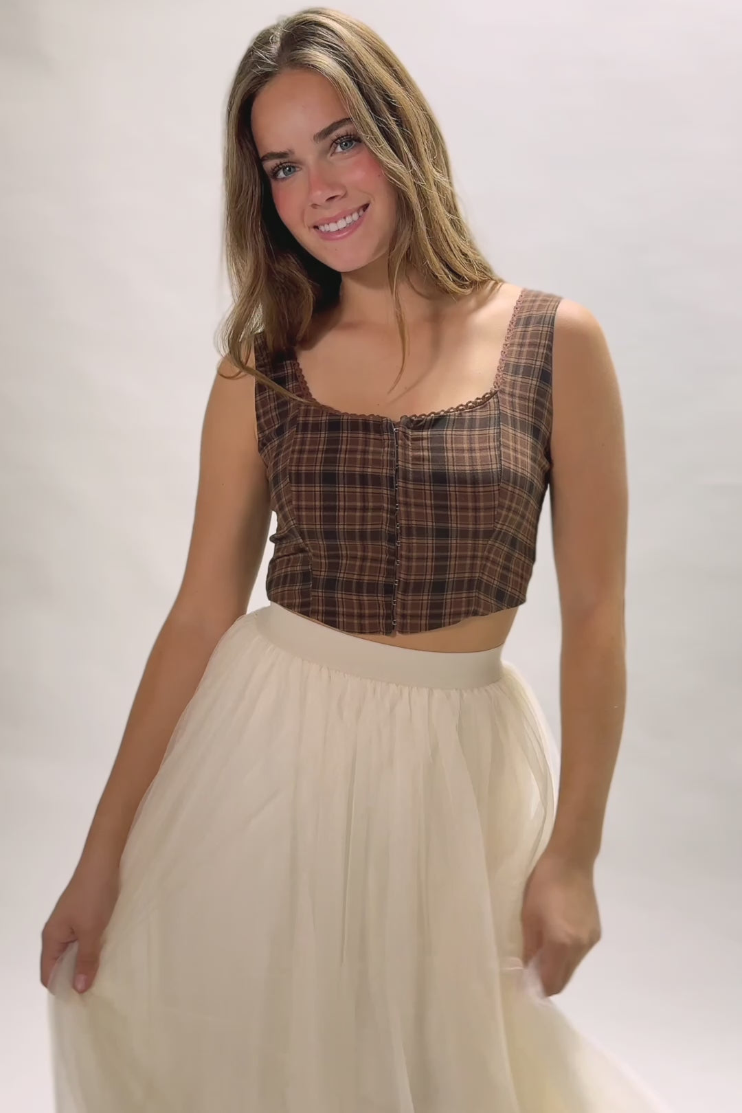 Avril Plaid Crop Top