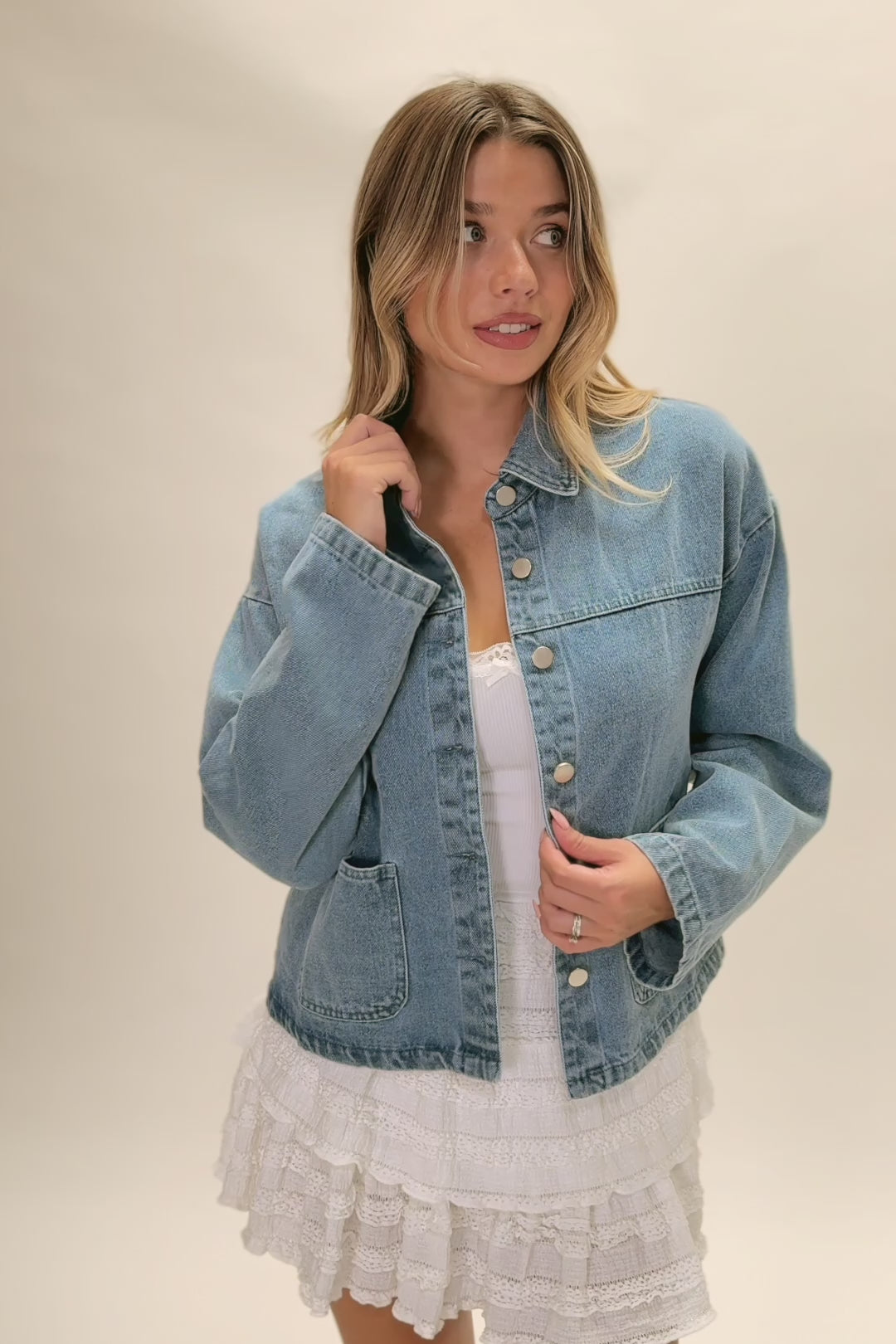 Delaney Buttoned Denim Jacket
