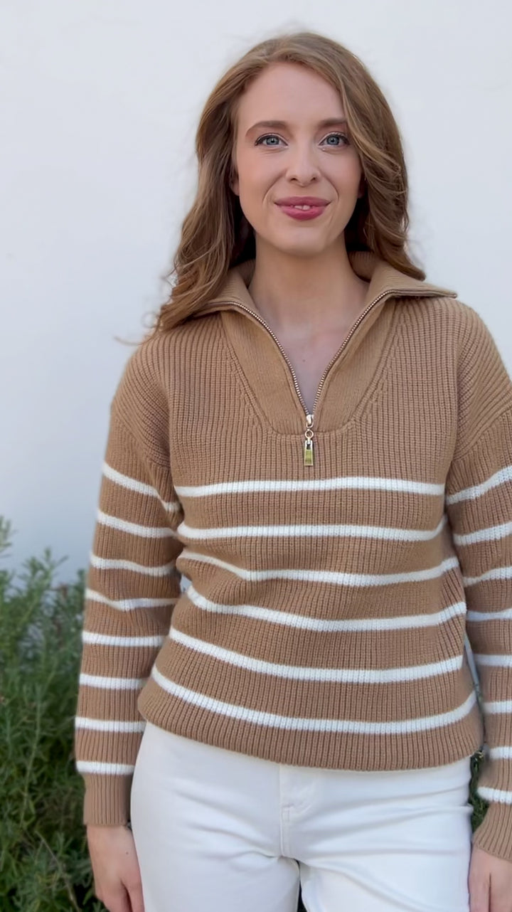 Heather Half Zip Sweater