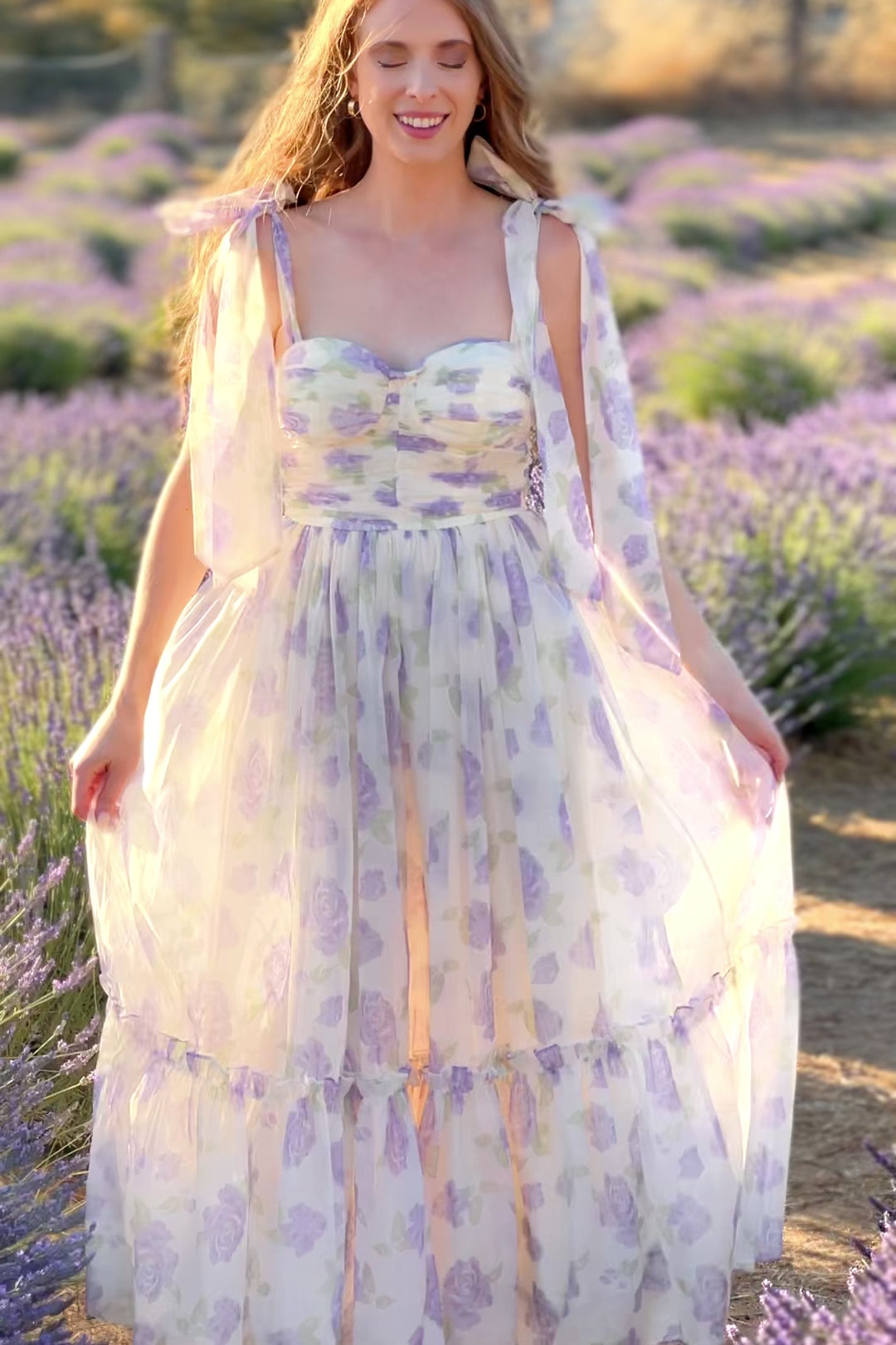 Sheah Open Back Dresses with Sweethart Lavender main image 1