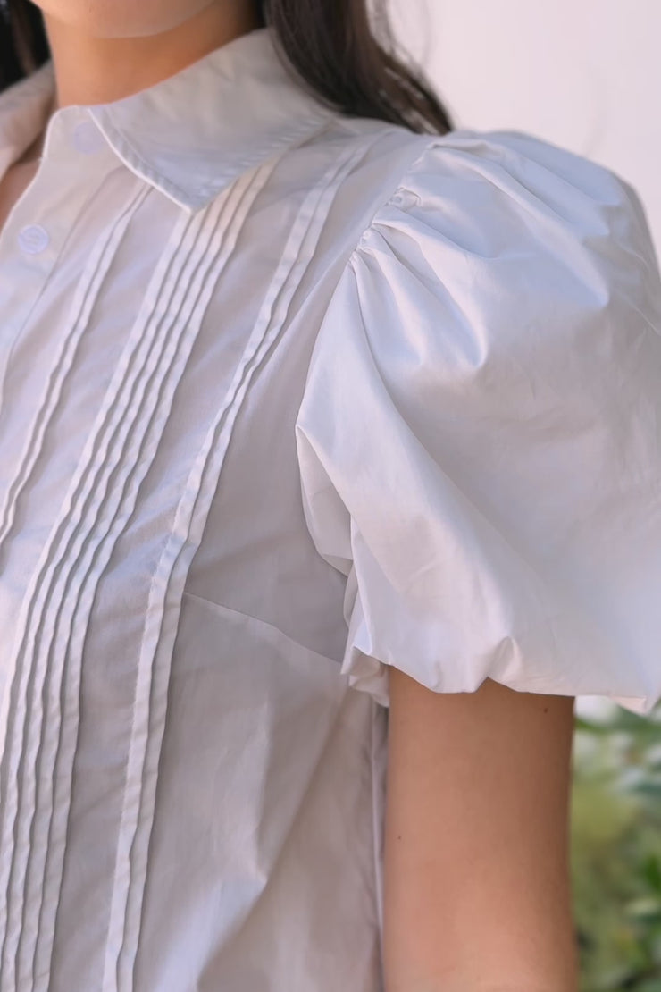 Chloe Pintuck Pleat Blouse - Morning Lavender Boutique Tops