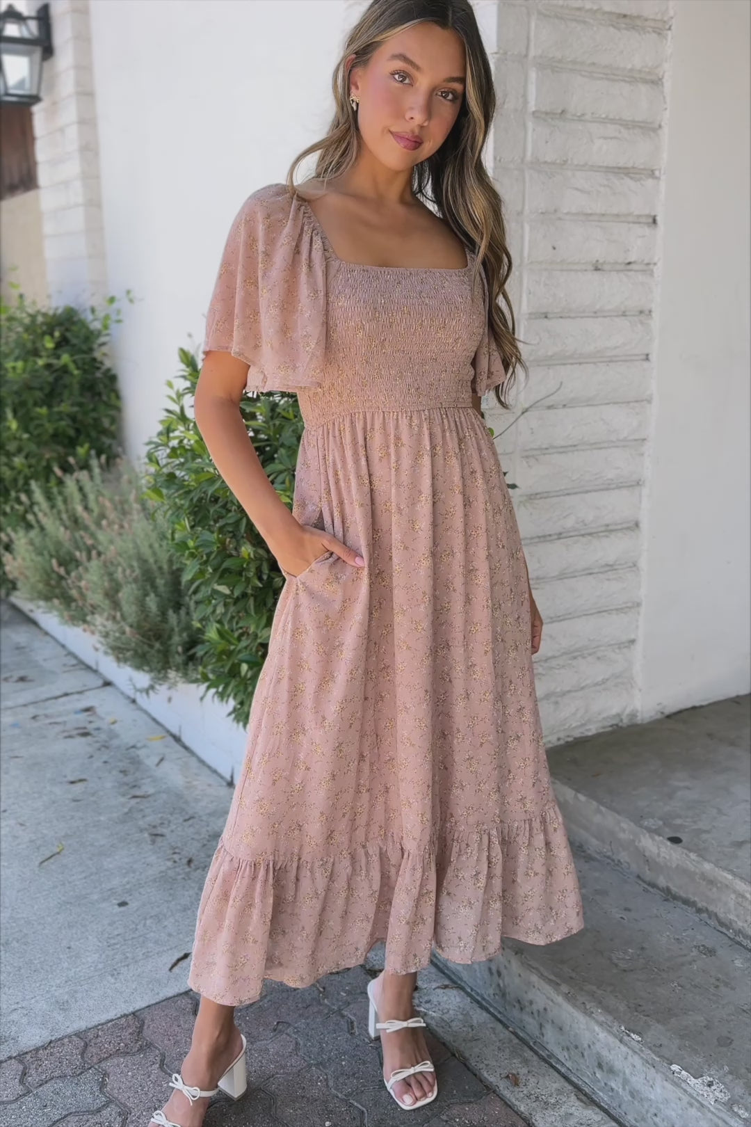 Jenny Smocked Midi Dress