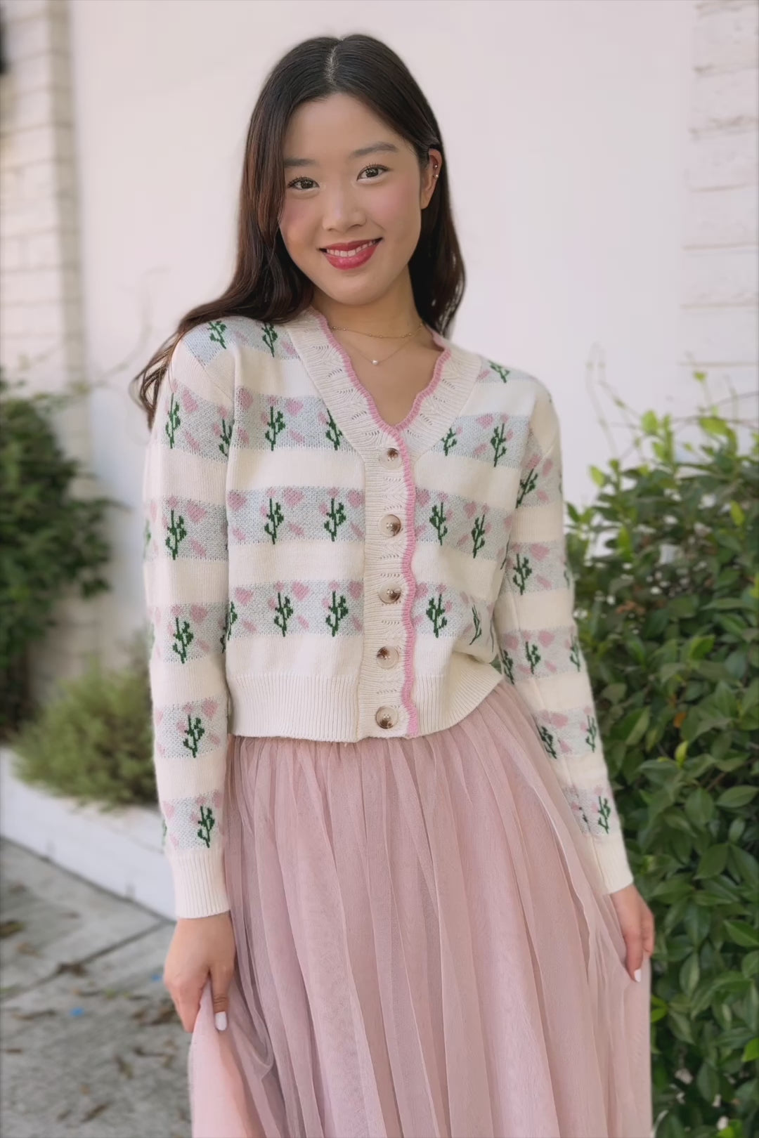 Christina Floral Stripe Cardigan