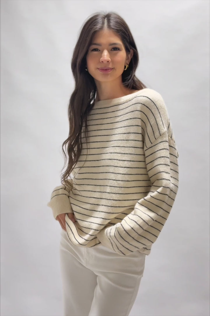 Justine Boatneck Striped Sweater