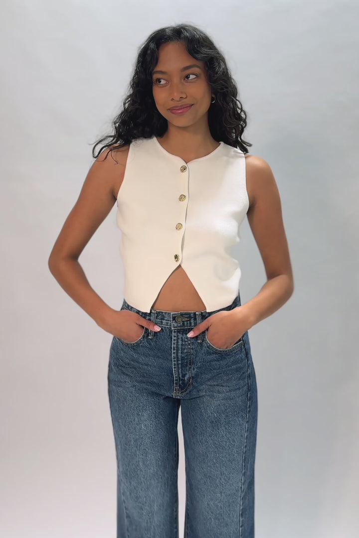 Amber Buttoned Vest Top