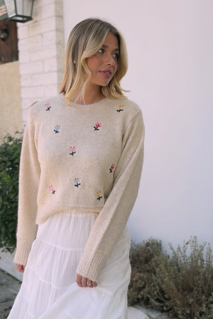 Elliot Embroidered Floral Sweater