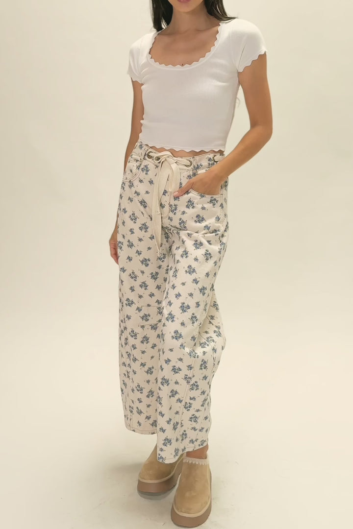 Lindsey Floral Barrel Pants