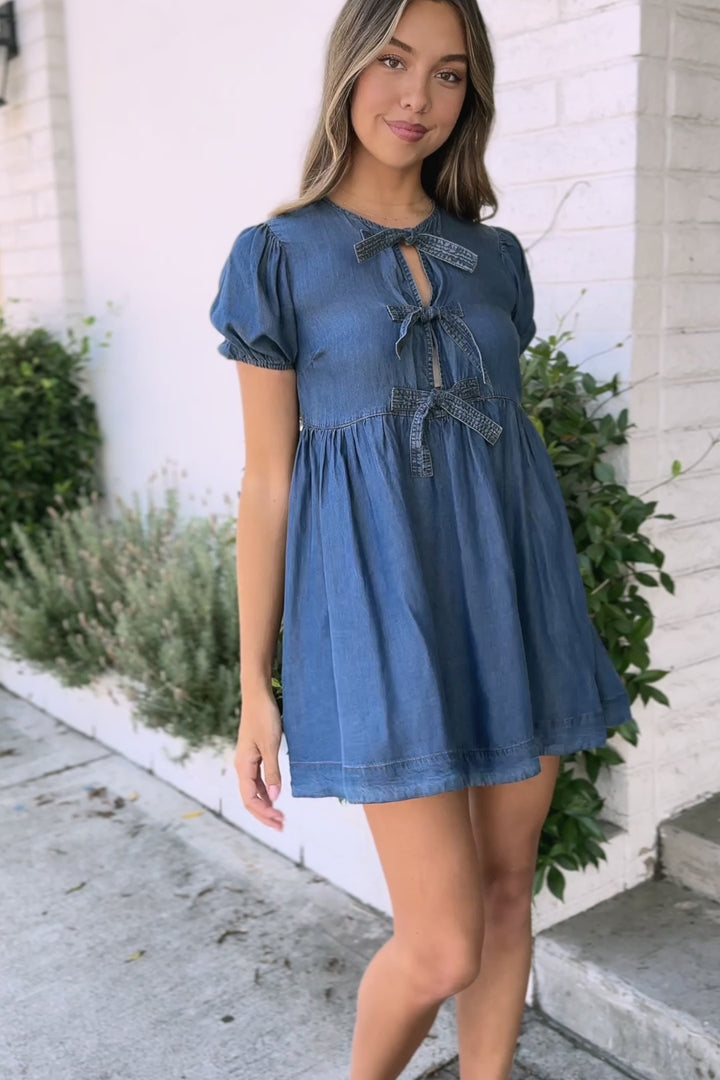 Nina Bow Mini Dress