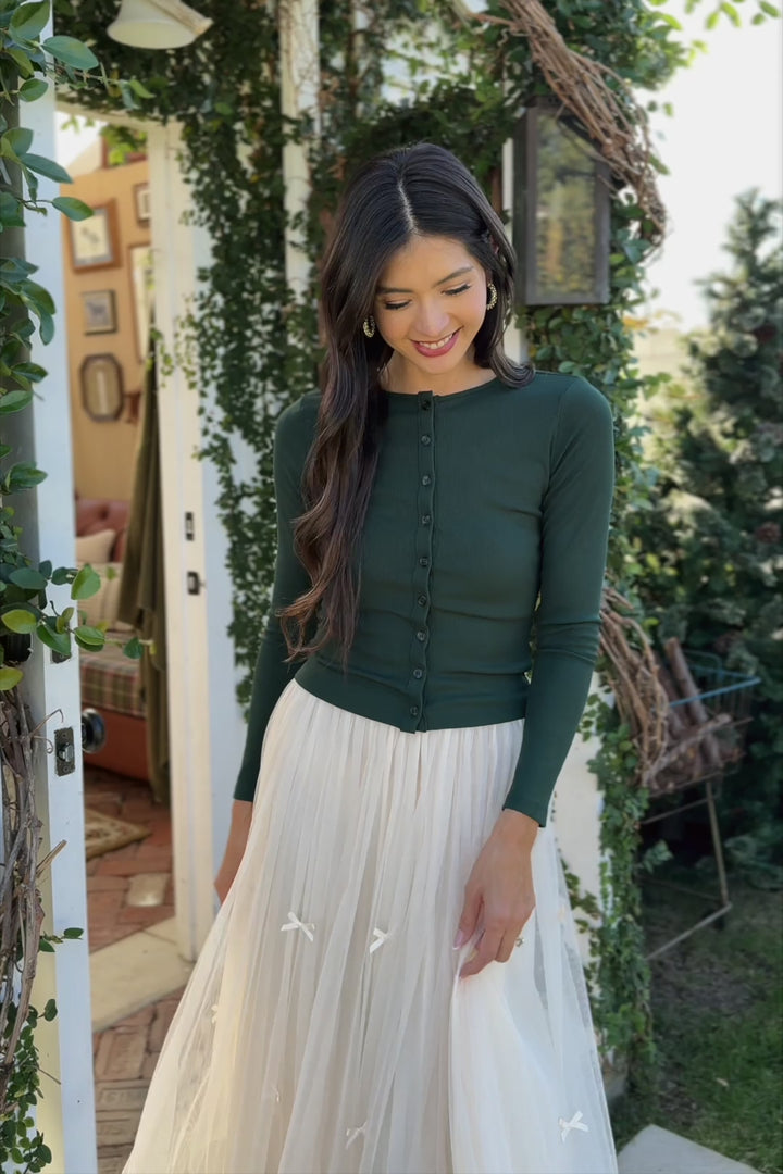 Lydia Ribbed Buttoned Top