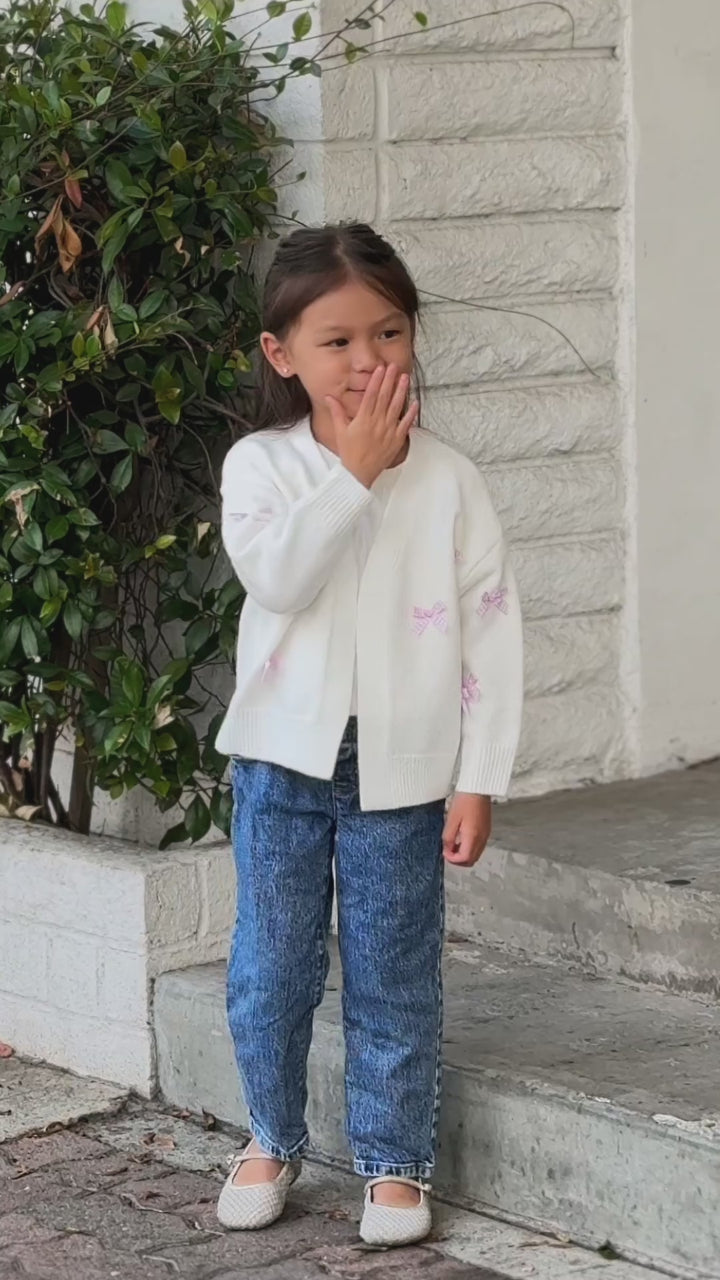 Girls Odalis Bow Cardigan