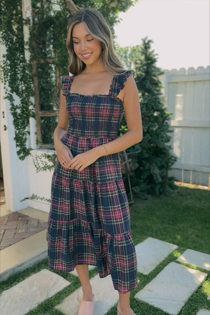 Noelle Smocked Plaid Dress
