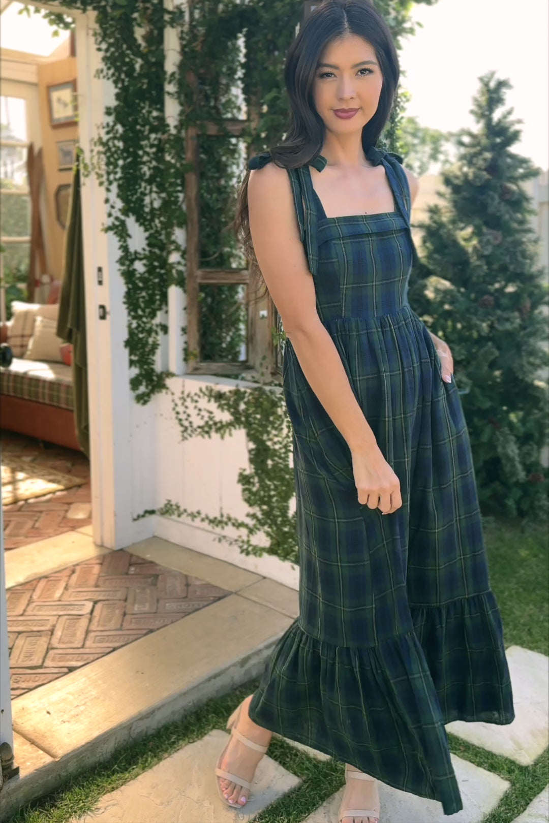 Sarah Plaid Maxi Dress
