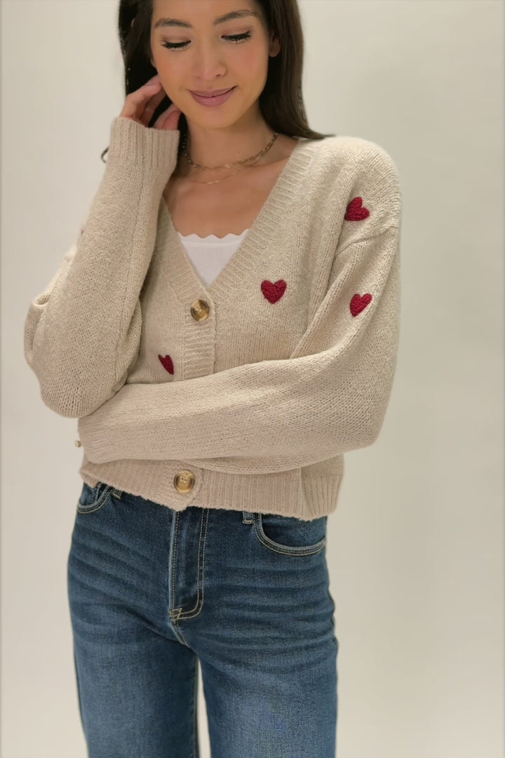 Rebecca Heart Buttoned Cardigan