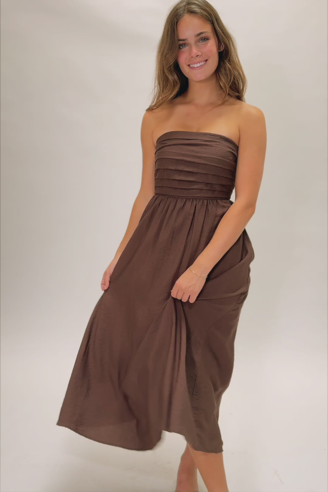 Madeline Pleated Midi Dress