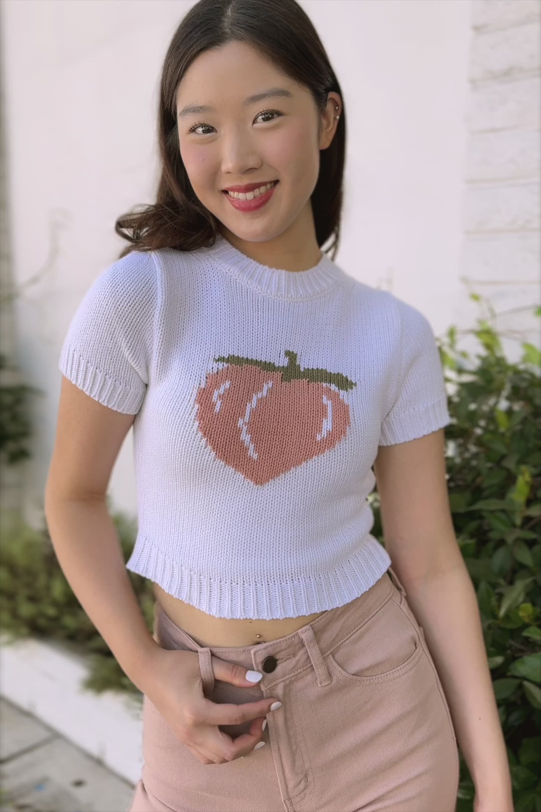 Ellen Peach Knit Top