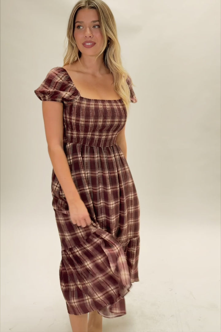 Holly Plaid Smocked Dress