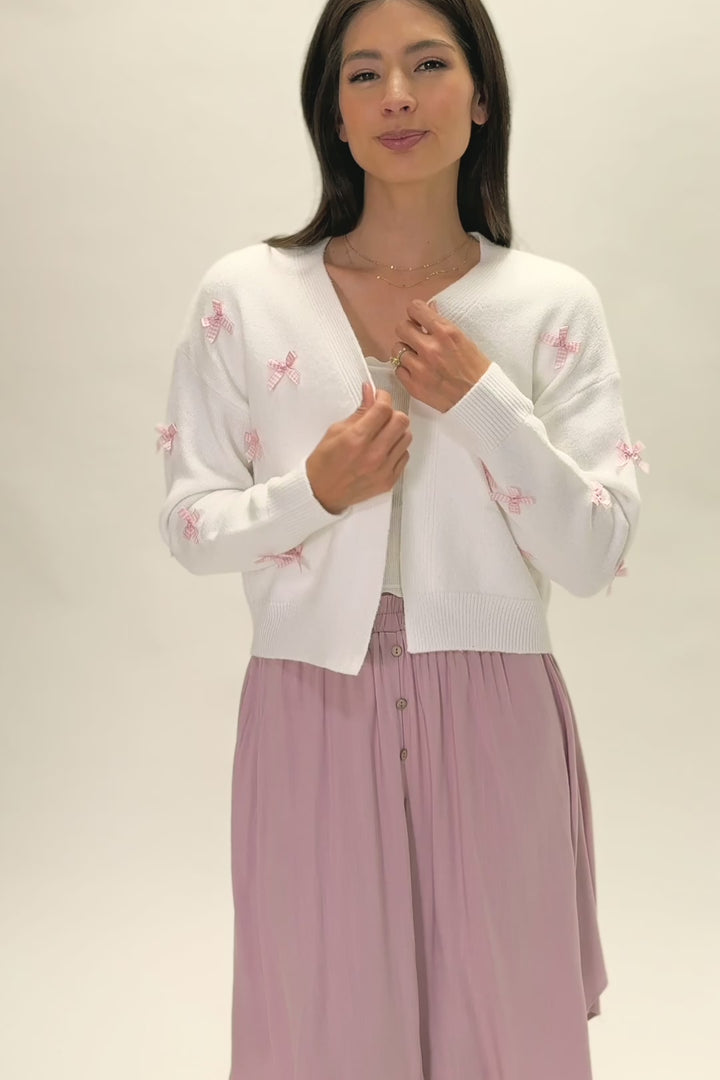 Odalis Bow Knit Cardigan