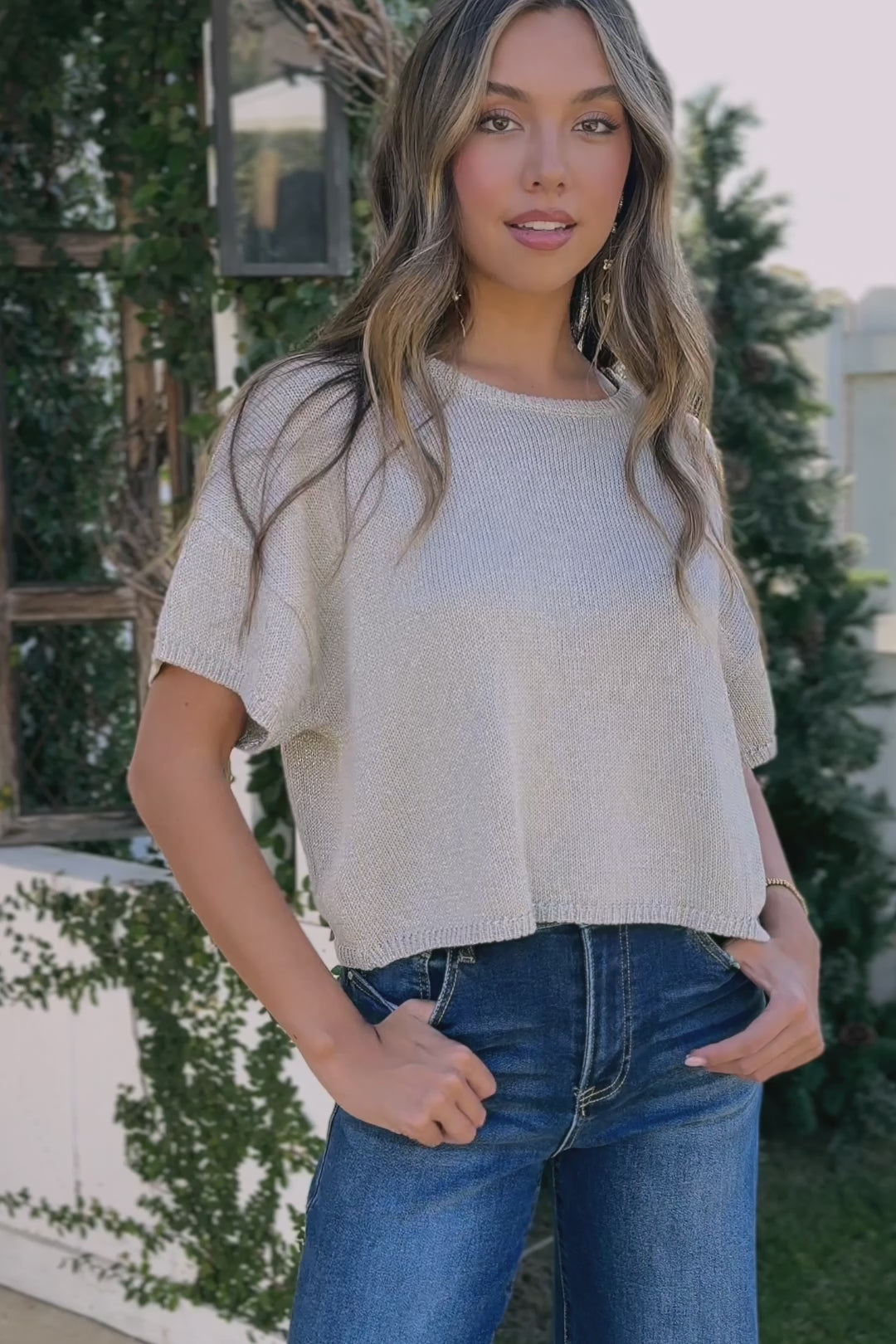 Cynthia Metallic Knit Top