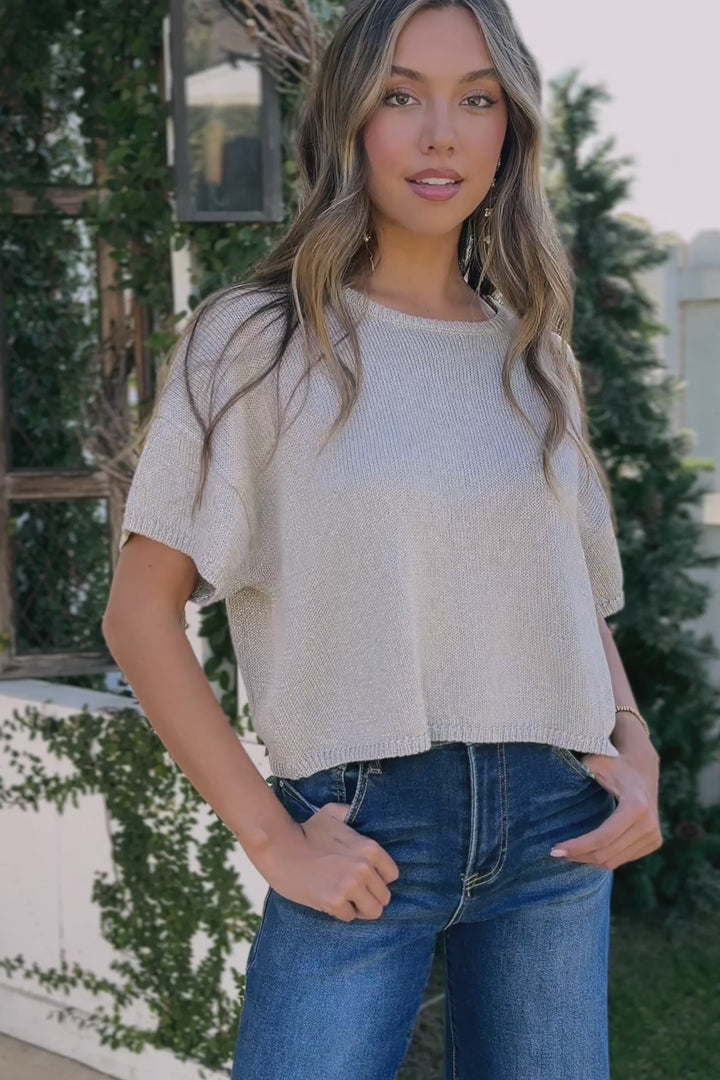 Cynthia Metallic Knit Top