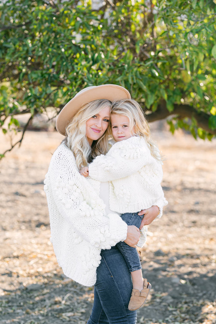 Mini Devin Heart Knit Cardigan