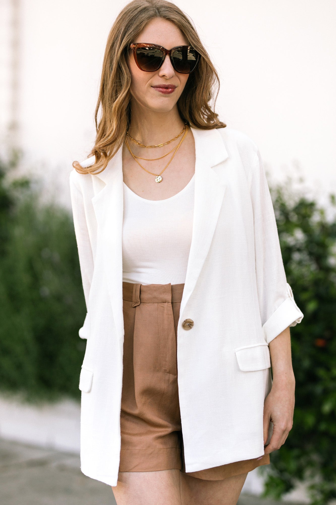 Abigail Linen Blend Blazer - Morning Lavender Boutique Outerwear