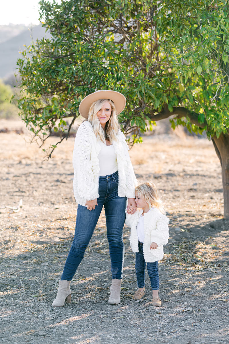 Mini Devin Heart Knit Cardigan