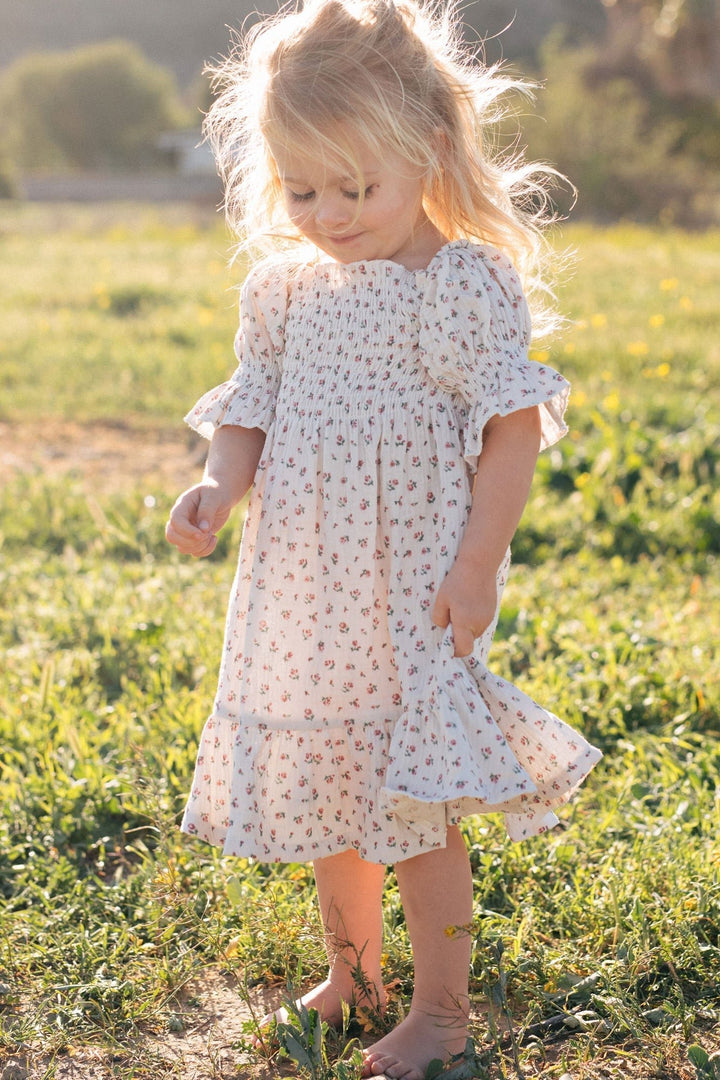 Mini Adalyn Smocked Dress Kids Clothing & Merci Pink Floral 2T 