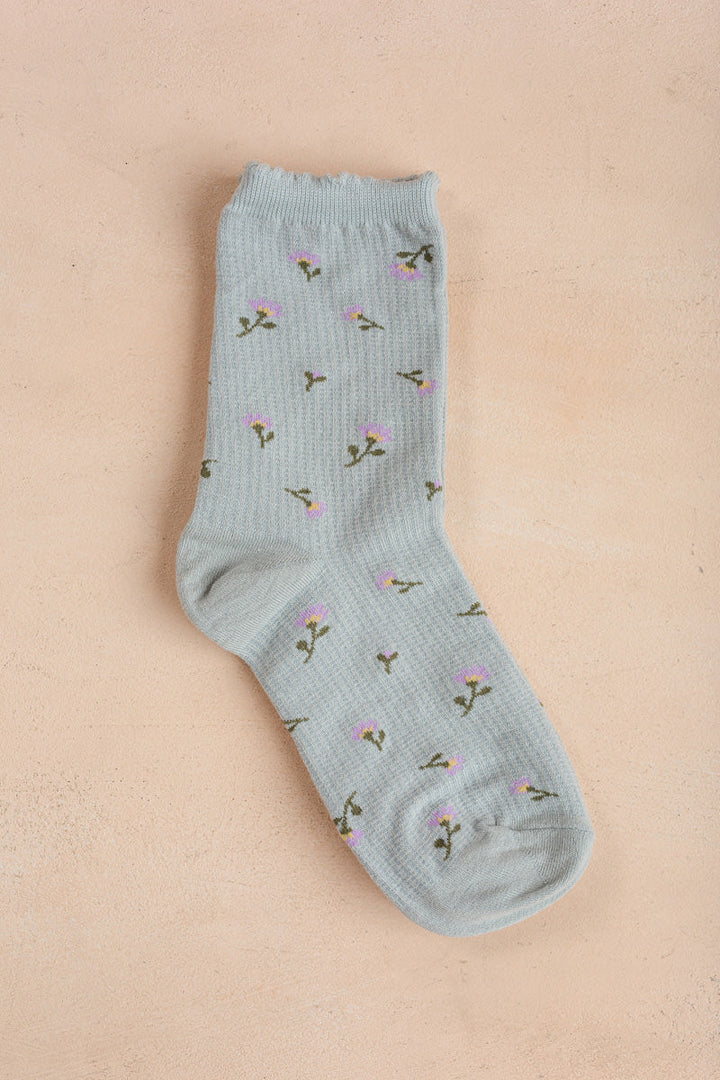 Grace Floral Scallop Socks
