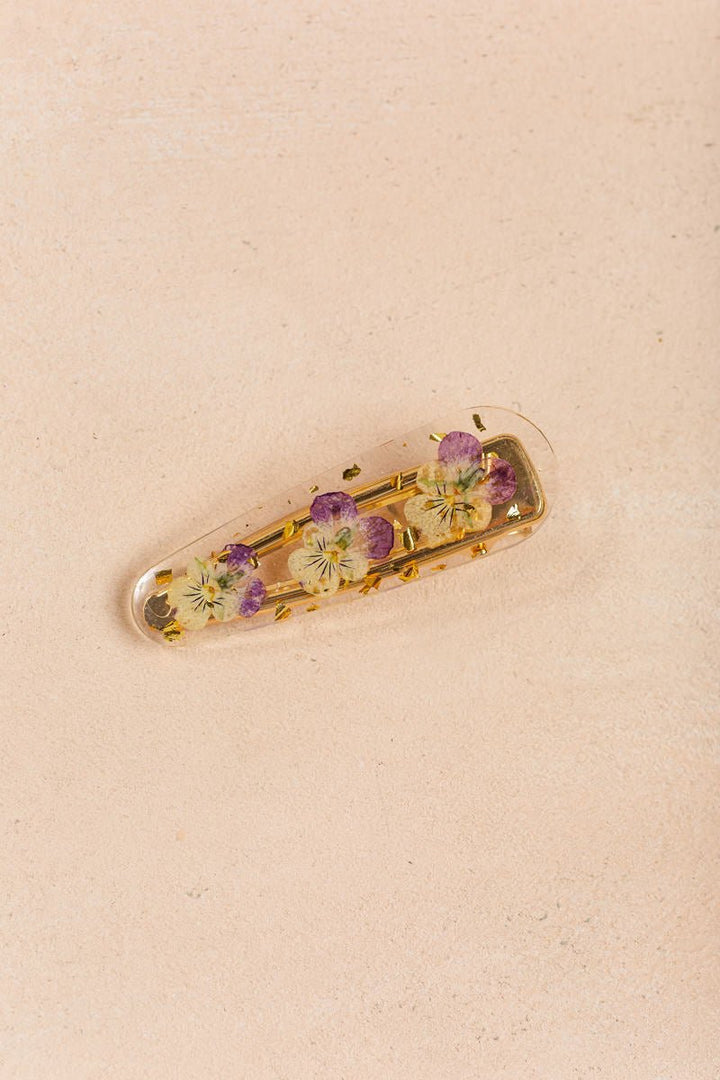 Daphne Resin Flower Clip Hair ANA Purple 