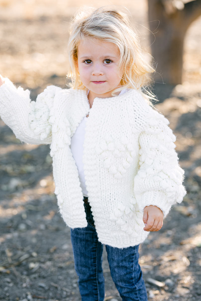 Mini Devin Heart Knit Cardigan