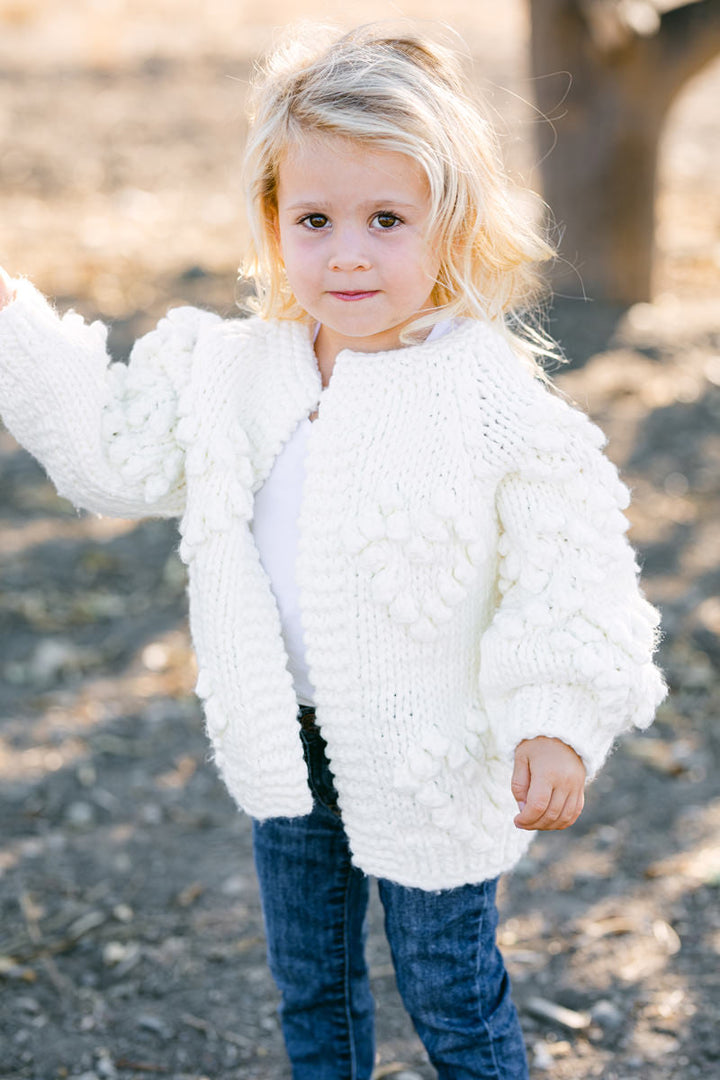 Mini Devin Heart Knit Cardigan