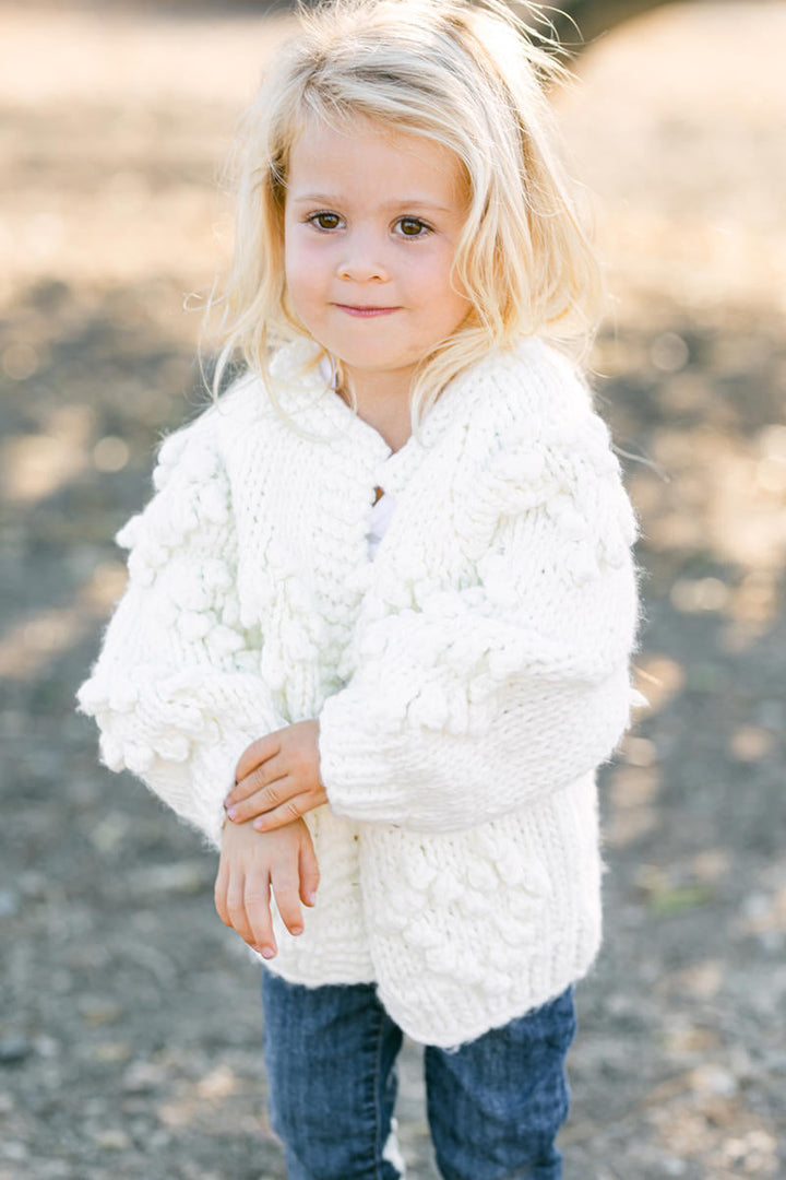 Mini Devin Heart Knit Cardigan