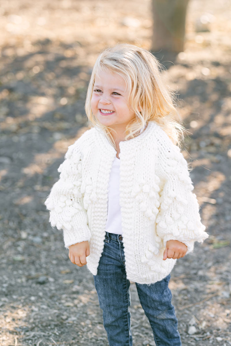 Mini Devin Heart Knit Cardigan