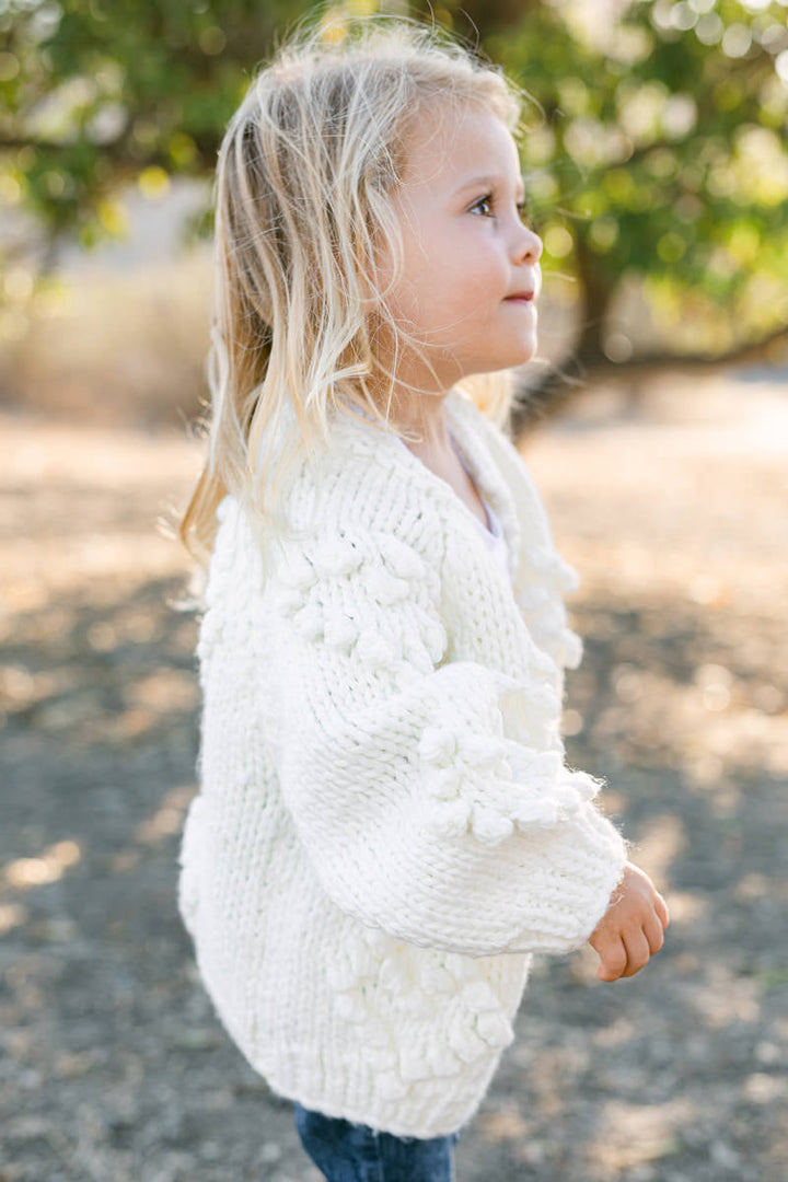 Mini Devin Heart Knit Cardigan
