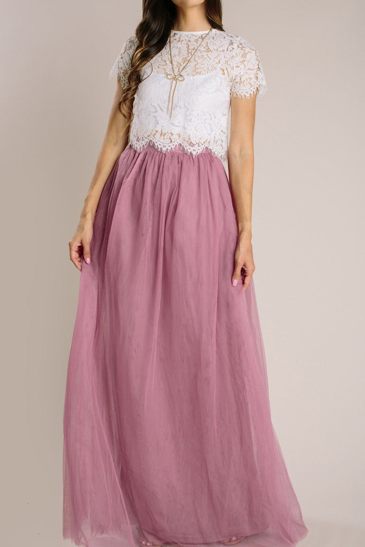 Anabelle Tulle Maxi Skirt Skirts Maniju Mauve X-Small