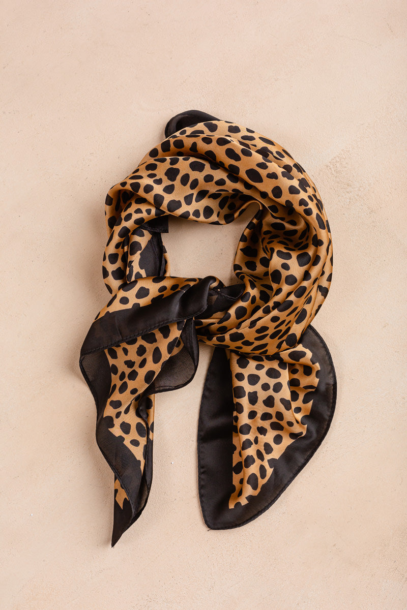 Evelyn Leopard Print Square Scarf