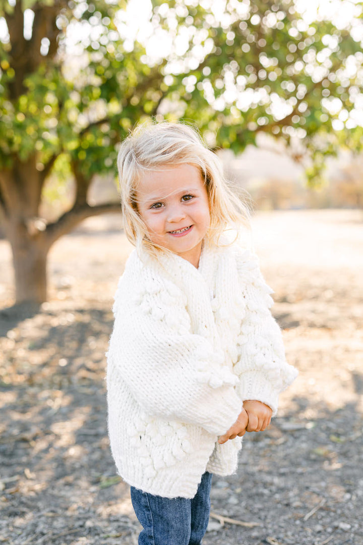 Mini Devin Heart Knit Cardigan